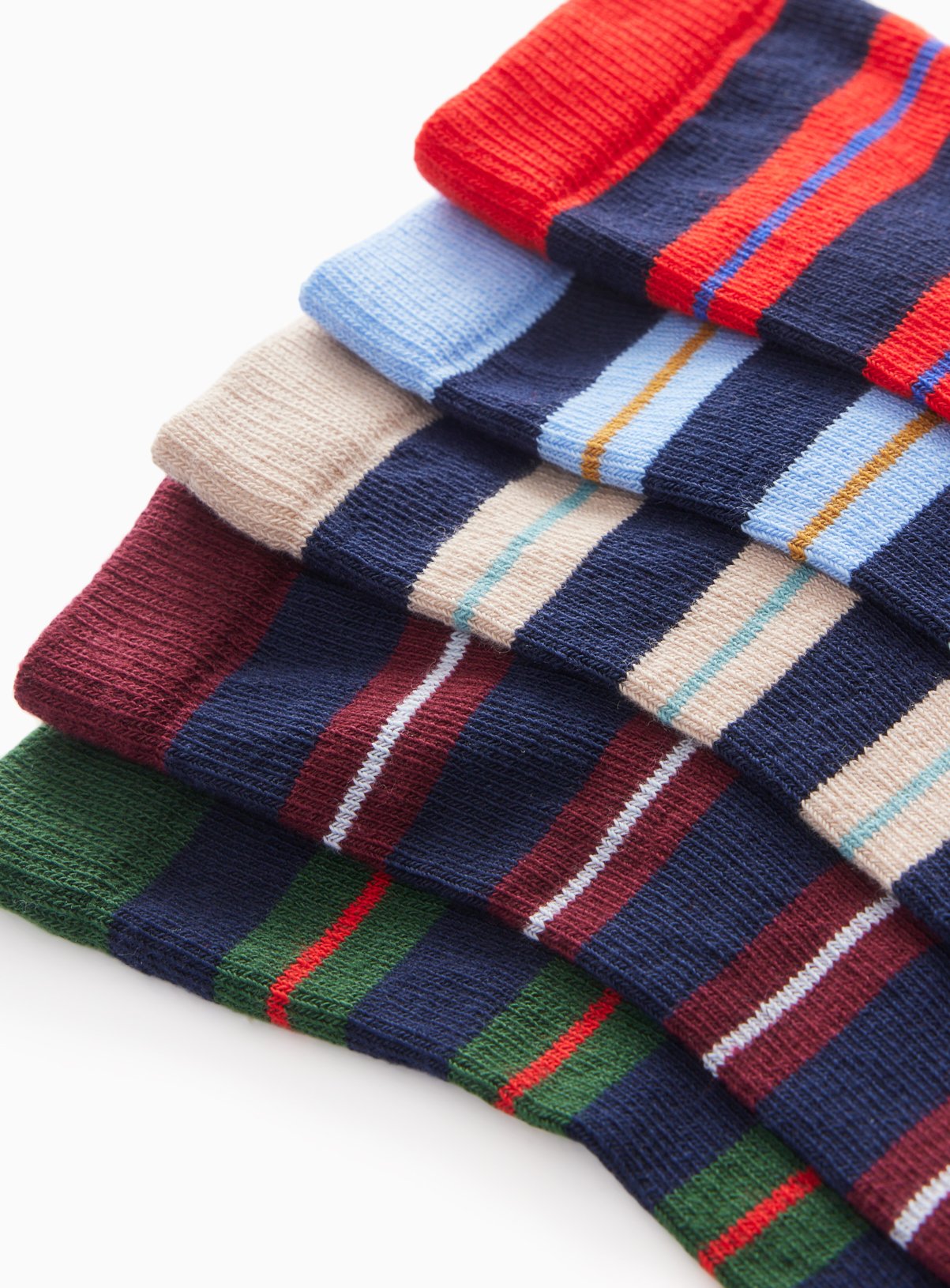 Rugby Stripe Ankle Socks 5 Pack 4-6.5 - Image 2 thumbnail
